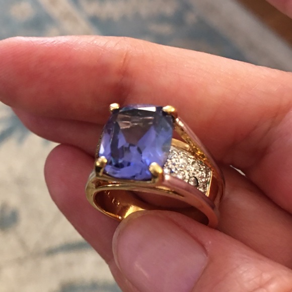 Lab sapphire doublet gold vermeil ring - Picture 9 of 15